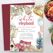 Witte olifant Cozy kerstcadeau Exchange Party Kaart