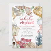 Witte olifant Cozy kerstcadeau Exchange Party Kaart (Voorkant)