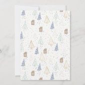 Witte olifant Cozy Winter Gift Exchange Party Kaart (Achterkant)