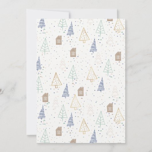 Witte olifant Cozy Winter Gift Exchange Party Kaart (Achterkant)