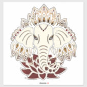 Witte Olifant Custom-Cut Vinyl Sticker (Vel)
