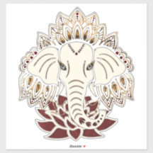 Witte Olifant Custom-Cut Vinyl Sticker