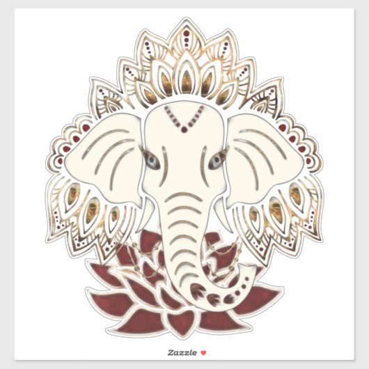 Witte Olifant Custom-Cut Vinyl Sticker (Vel)