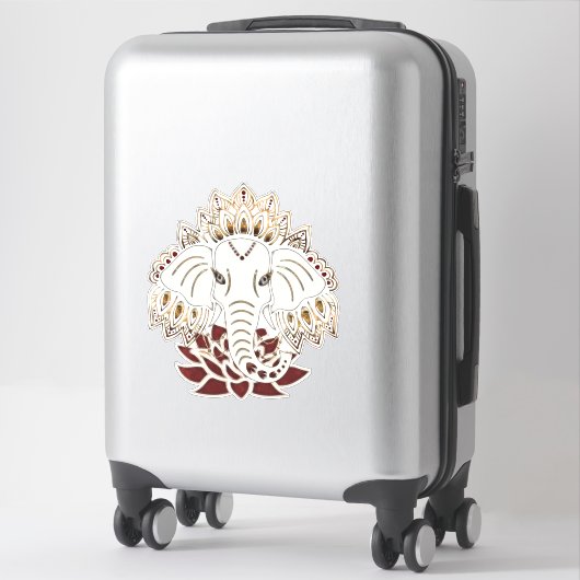 Witte Olifant Custom-Cut Vinyl Sticker (Koffer)