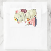 -witte olifant eettaart dessert Rectan Rechthoekige Sticker (Tas)