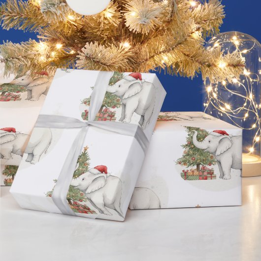 Witte Olifant Feest Kerst Inpakpapier (Feestdagen)