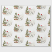 Witte Olifant Feest Kerst Inpakpapier (Vlak)