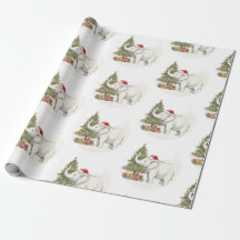 Witte Olifant Feest Kerst Inpakpapier