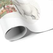 Witte Olifant Feest Kerst Inpakpapier (Rol Hoek)
