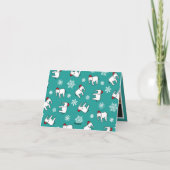Witte Olifant Feest Kerst (Turquoise) Bedankt Kaart (Achterkant)