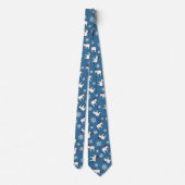Witte Olifant Feest Kerstmis (Blauw) Necktie Stropdas (Achterkant)