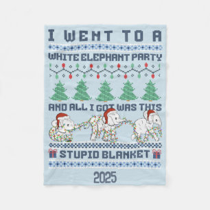 Witte Olifant Feestje Aangepast Grappig Cadeau Fleece Deken