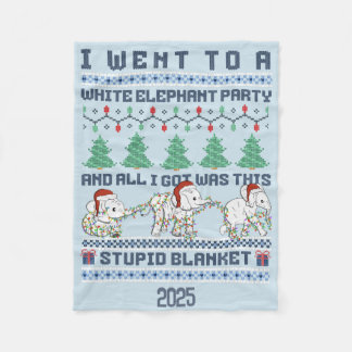Witte Olifant Feestje Aangepast Grappig Cadeau Fleece Deken