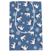 Witte Olifant Feestje Kerst (Blauw) Cadeautas (Voorkant)