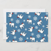 Witte Olifant Feestje Kerst (Blauw) Uitnodiging (Achterkant)