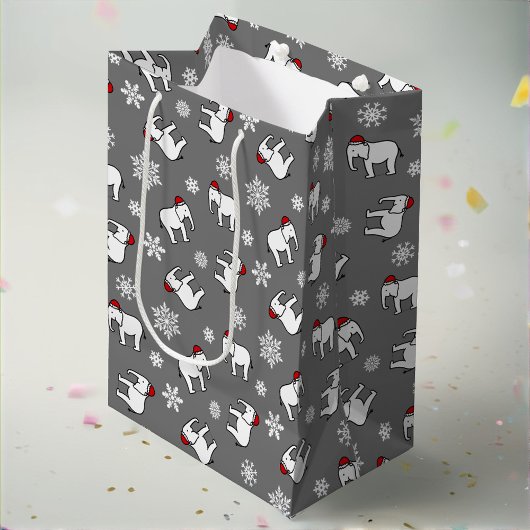 Witte Olifant Feestje Kerst (Grijs) Cadeautas