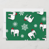 Witte Olifant Feestje Kerst (Groen) Uitnodiging (Achterkant)