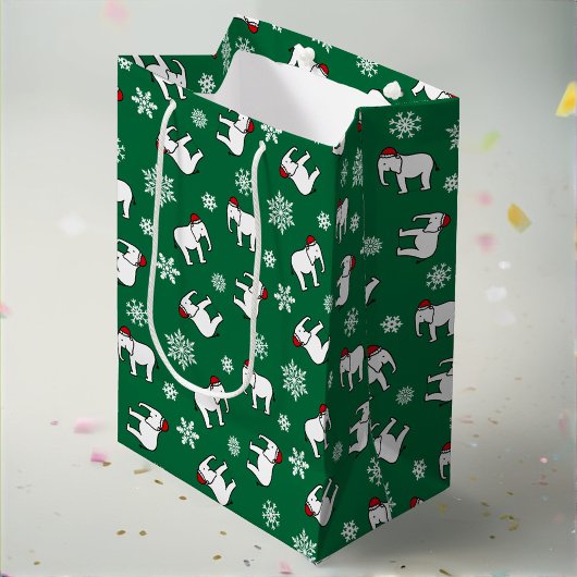 Witte Olifant Feestje Kerst (Groene) Cadeautas