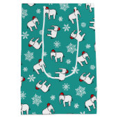 Witte Olifant Feestje Kerst (Turquoise) Cadeautas (Achterkant)