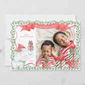 Witte Olifant Foto Kerstmis Kaart (Voorkant)