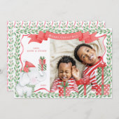 Witte Olifant Foto Kerstmis Kaart (Voorkant / Achterkant)