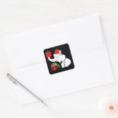 Witte Olifant & Geschenken Kerstmis Familie Vierkante Sticker (Envelop)
