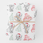 Witte olifant Gift Exchange Hand getrokken kerst Inpakpapier Vel (In situ)