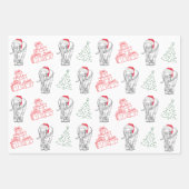 Witte olifant Gift Exchange Hand getrokken kerst Inpakpapier Vel (Voorkant)