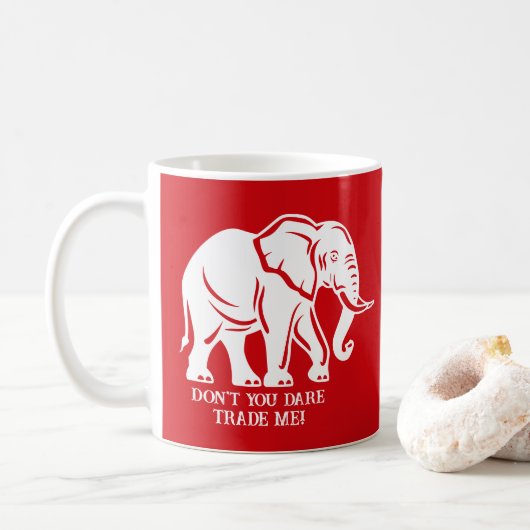 Witte Olifant Grap Geschenk Koffiemok (Met donut)