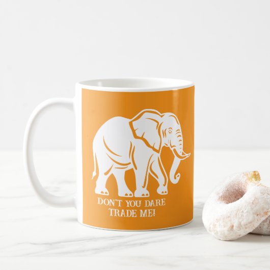 Witte Olifant Grap Geschenk Koffiemok (Met donut)