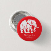 Witte Olifant Grap Geschenk Ronde Button 3,2 Cm (Voorkant /achterkant)