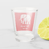 Witte Olifant Grap Geschenk Shot Glas (Achterkant)