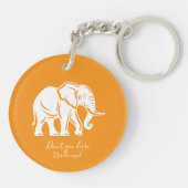 Witte Olifant Grap Geschenk Sleutelhanger (Achterkant)