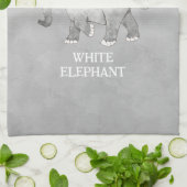 Witte Olifant Grap Geschenk Theedoek (Gevouwen)