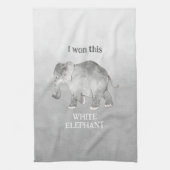 Witte Olifant Grap Geschenk Theedoek (Verticaal)