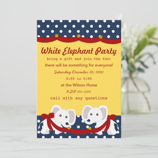 Witte olifant kaart (Staand voorkant)