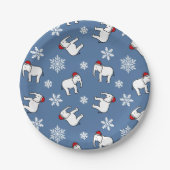 Witte Olifant Kerst (Blauw) Papieren Bord (Voorkant)