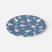 Witte Olifant Kerst (Blauw) Papieren Bord (Gekanteld)
