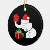 Witte Olifant Kerst & Cadeau Patroon Keramisch Ornament (Links)