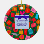 Witte Olifant Kerst & Cadeau Patroon Keramisch Ornament (Achterkant)