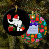 Witte Olifant Kerst & Cadeau Patroon Keramisch Ornament