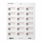 Witte Olifant Kerst Etiket (Full Sheet)