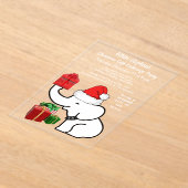 Witte Olifant Kerst Gift Exchange Party Acryl Uitnodigingen (Laagn)