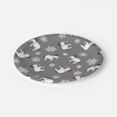 Witte Olifant Kerst (Grijs) Papieren Bord (Gekanteld)