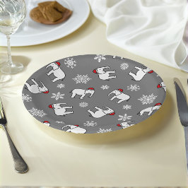 Witte Olifant Kerst (Grijs) Papieren Bord