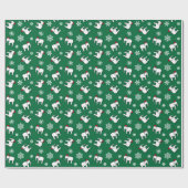 Witte Olifant Kerst (Groen) Inpakpapier (Vlak)