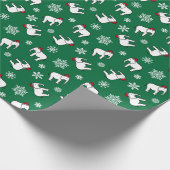 Witte Olifant Kerst (Groen) Inpakpapier (Hoek)