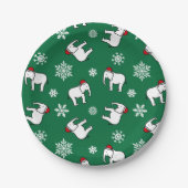 Witte Olifant Kerst (Groen) Papieren Bord (Voorkant)