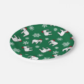Witte Olifant Kerst (Groen) Papieren Bord (Gekanteld)