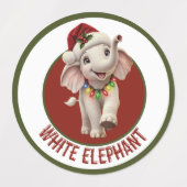 Witte Olifant Kerst Labels (Design 1)